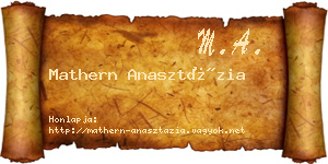 Mathern Anasztázia névjegykártya